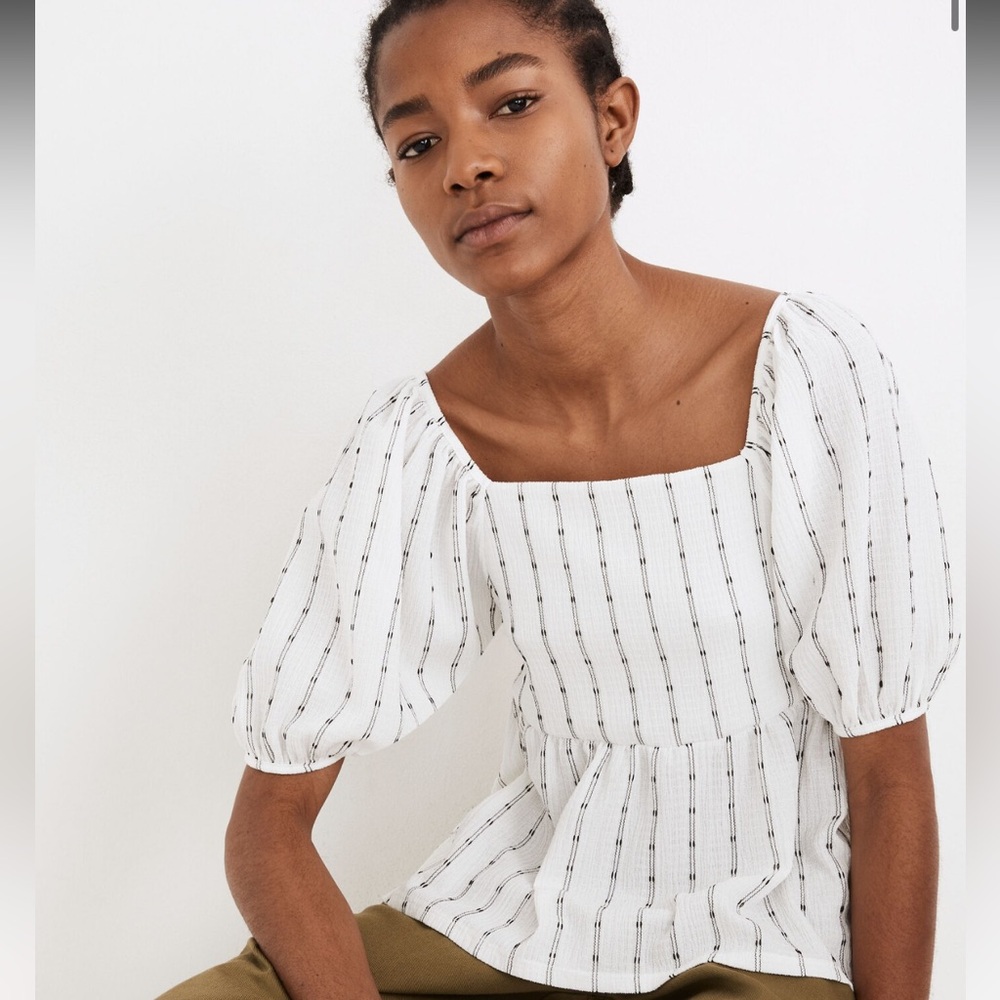 Madewell Puff Sleeve Empire Top - XS